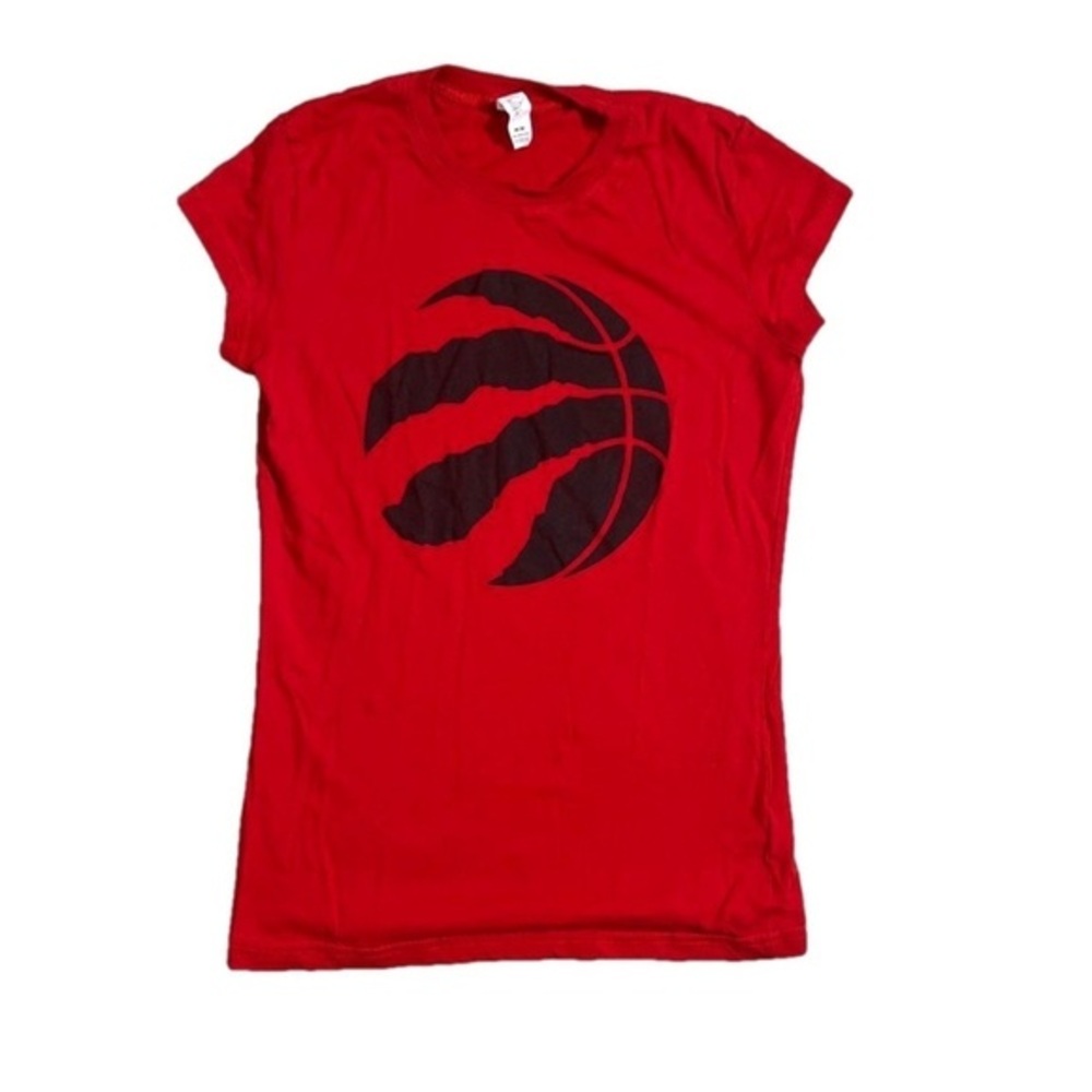 ⭐️ Bulletin Raptors logo red capped-sleeve cotton t-shirt- medium